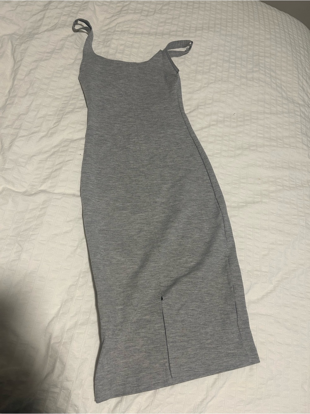 Zara Gray Ribbed Tank Midi Dress - Picture 3 of 3